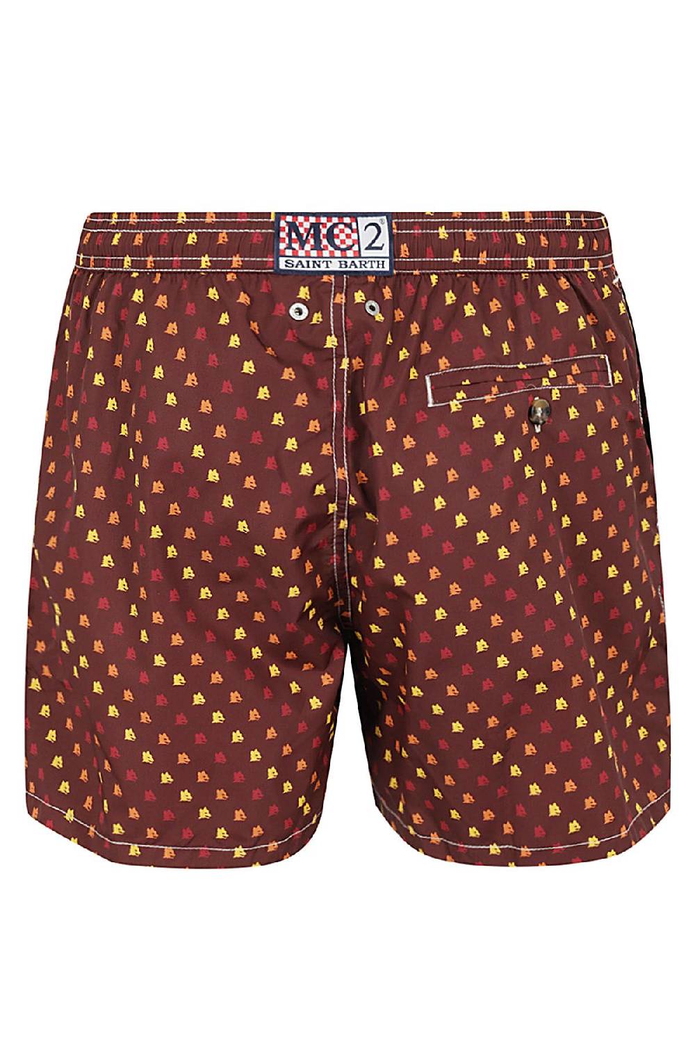 MC2 SAINT BARTH Costume Rosso Scuro Fantasia In Linea
