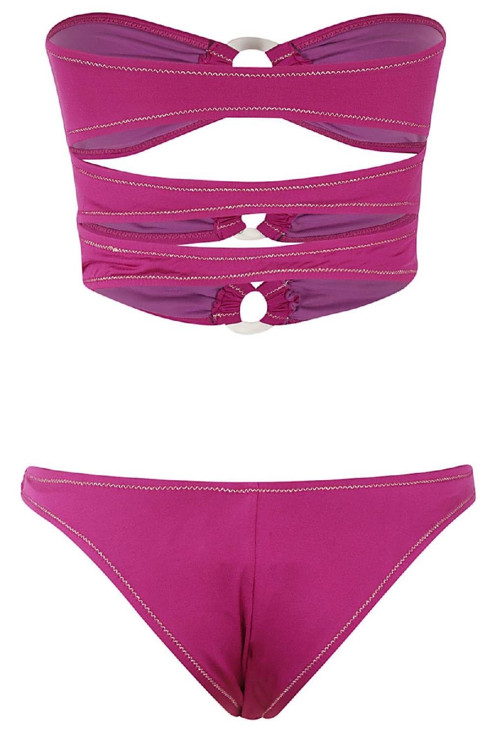 REINA OLGA Costume Bikini Bandeau Shiny Purple Offerta