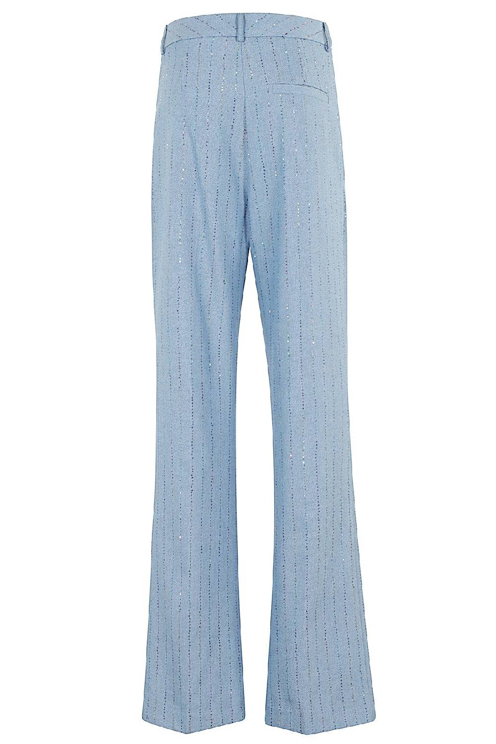 DES PHEMMES Pantalone Wide Suit Celeste Spedizione Gratuita