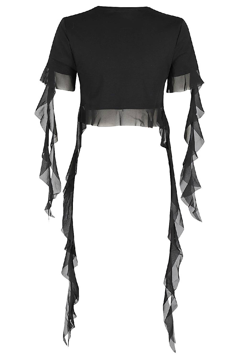 BLUMARINE Top Ruches Nero In Linea