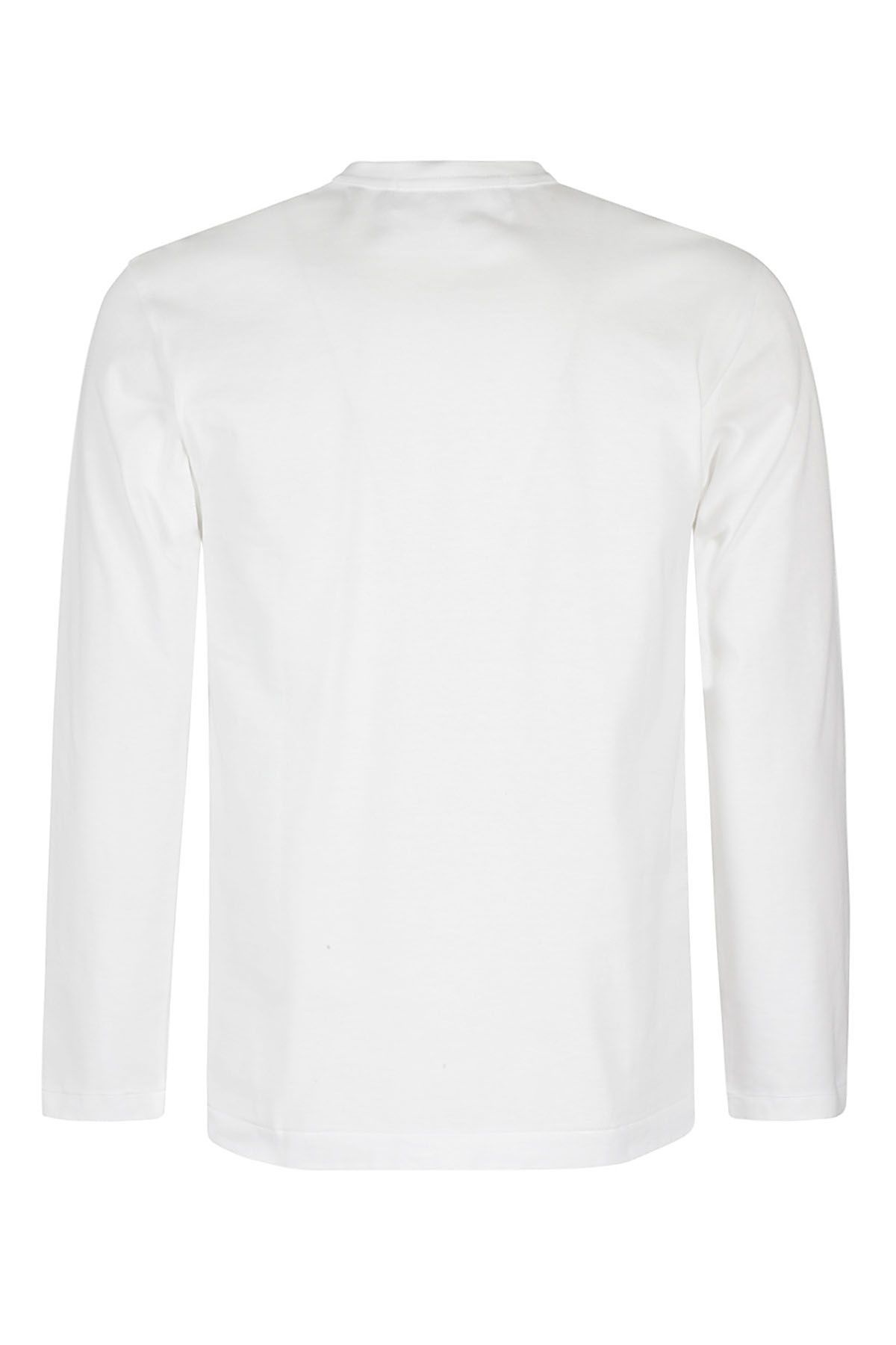 COMME DES GARCONS PLAY T-Shirt Manica Lunga Bianca In Vendita
