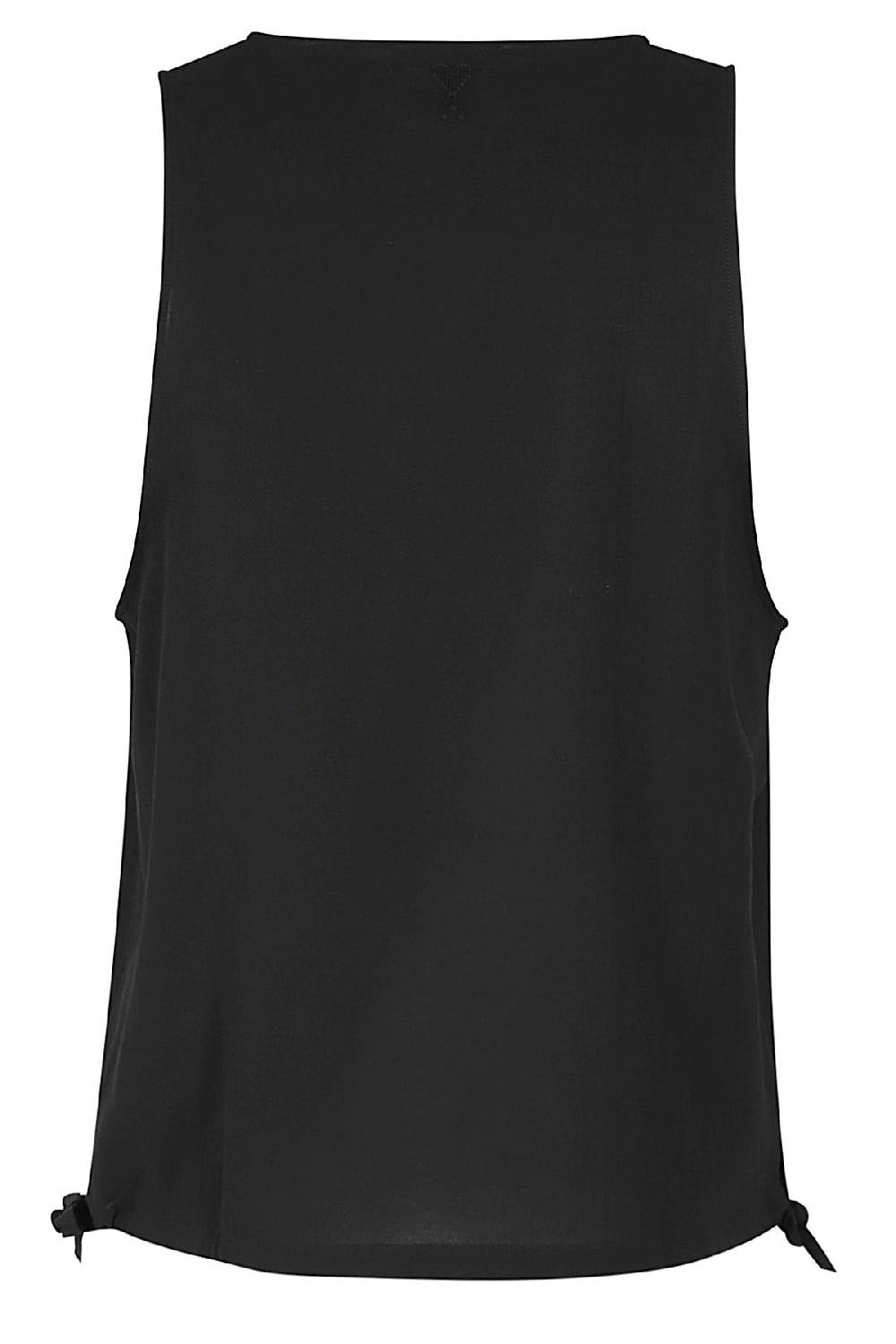AMI PARIS Canotta Bottoni Nera Saldi Di Fabbrica