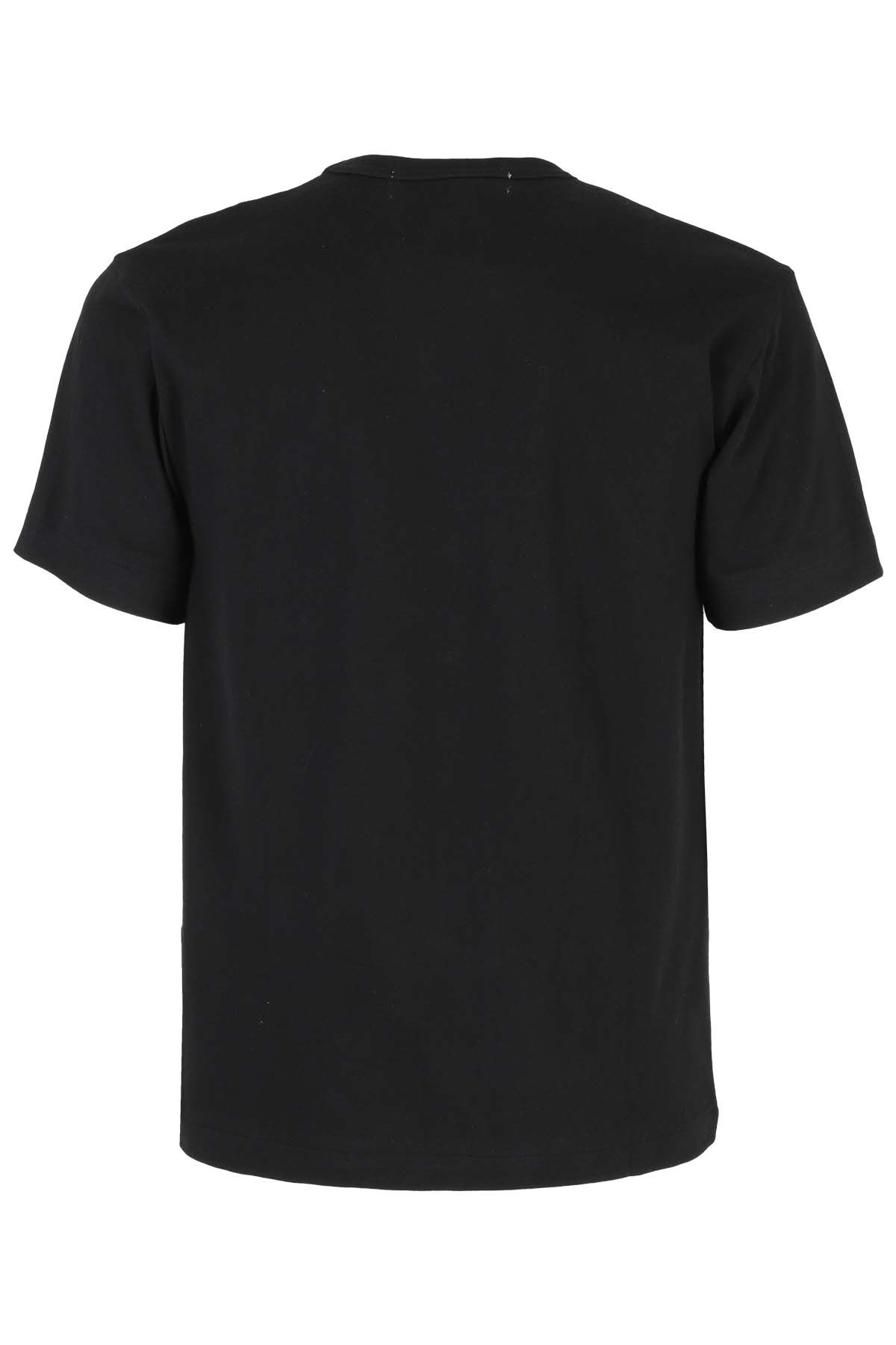 COMME DES GARCONS PLAY T-shirt Red Hearts Nera In Linea