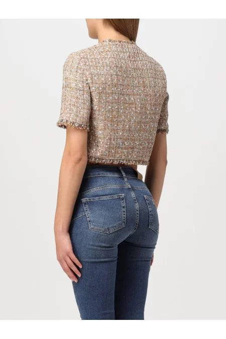 LIU JO COLLECTION GIACCA CROPPED SFRANGIATA Sconto