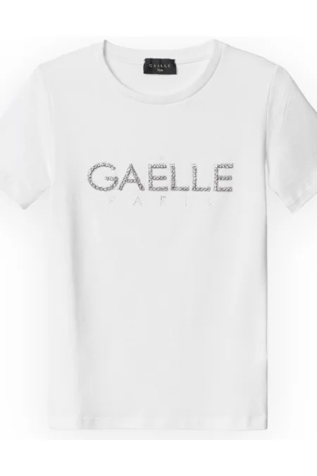 GAELLE T-SHIRT CON LOGO STRASS Grandi sconti