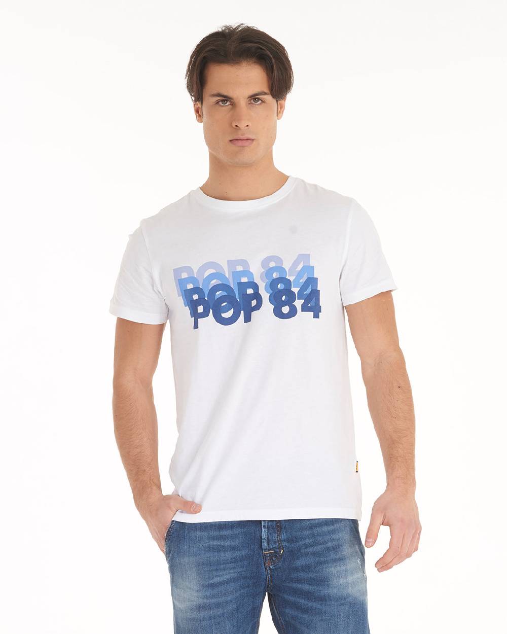Pop84 T-shirt Scritta POP84 Vendita Calda