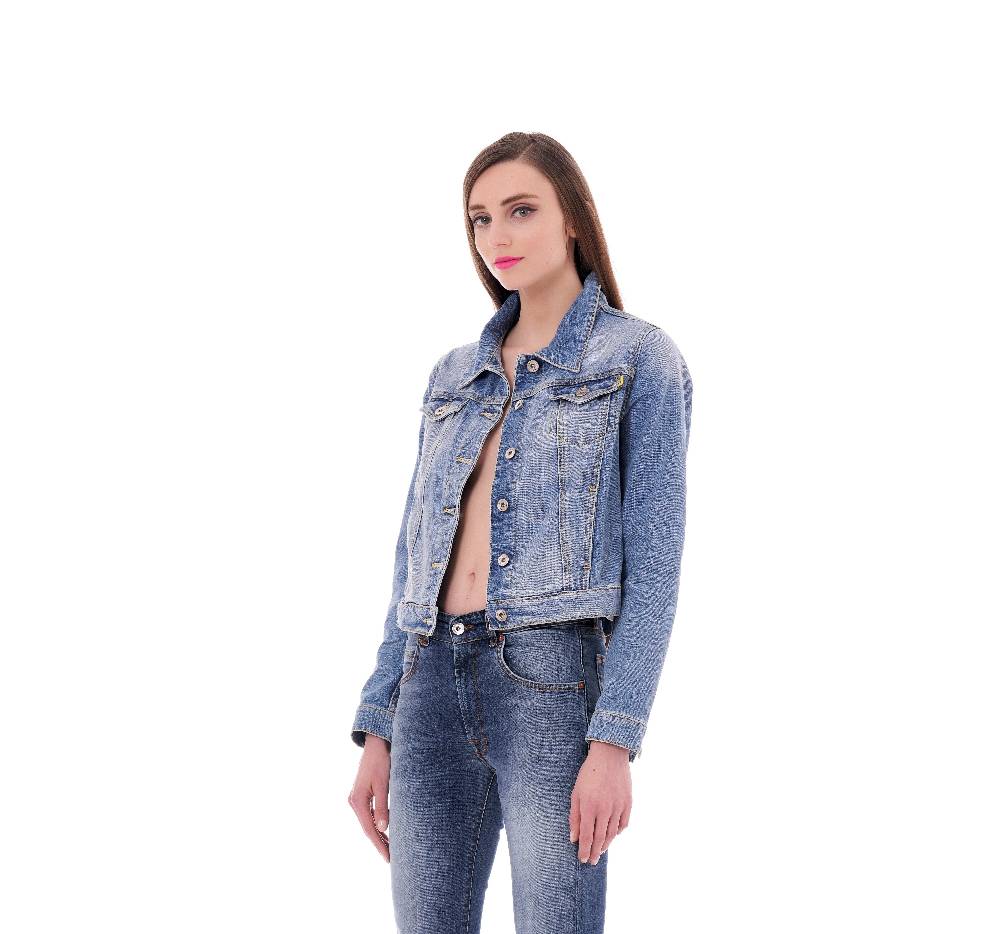 Pop84 Giubbino jeans lavaggio chiaro In Linea