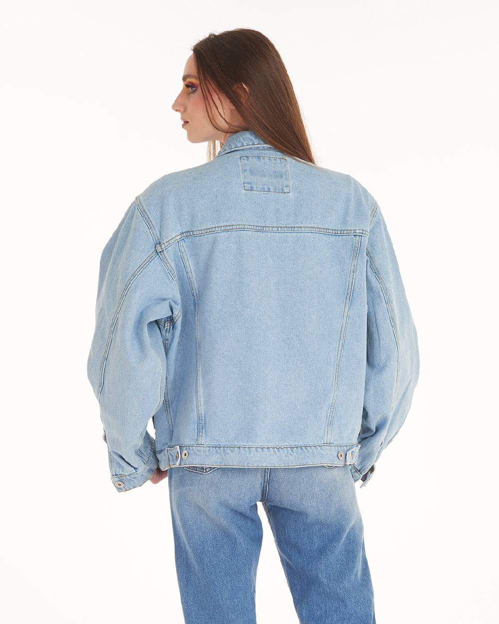 Pop84 Giubbino jeans over fit lavaggio chiaro Negozi Online