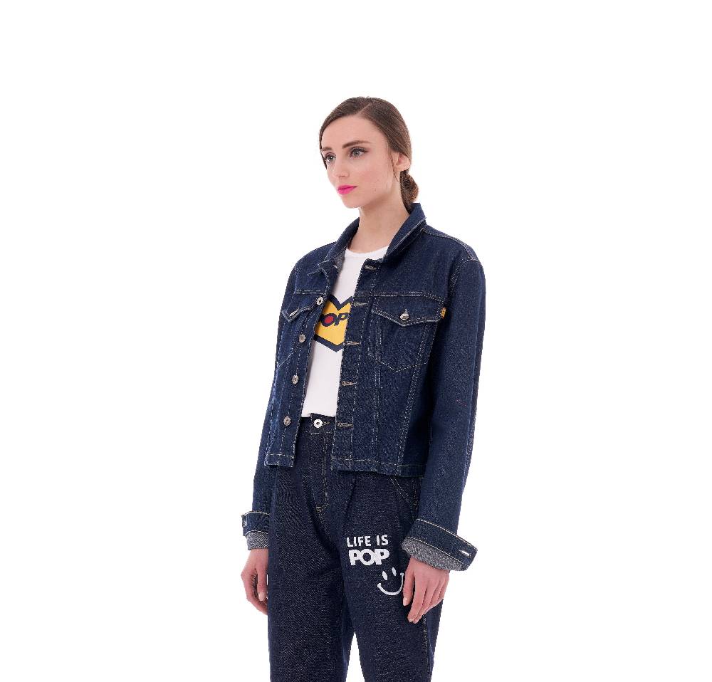 Pop84 Giubbino jeans frase POP84 Convenienza