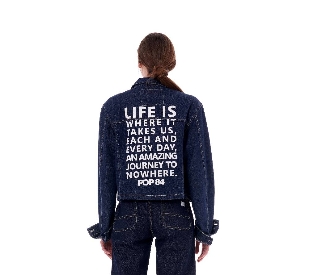 Pop84 Giubbino jeans frase POP84 Convenienza