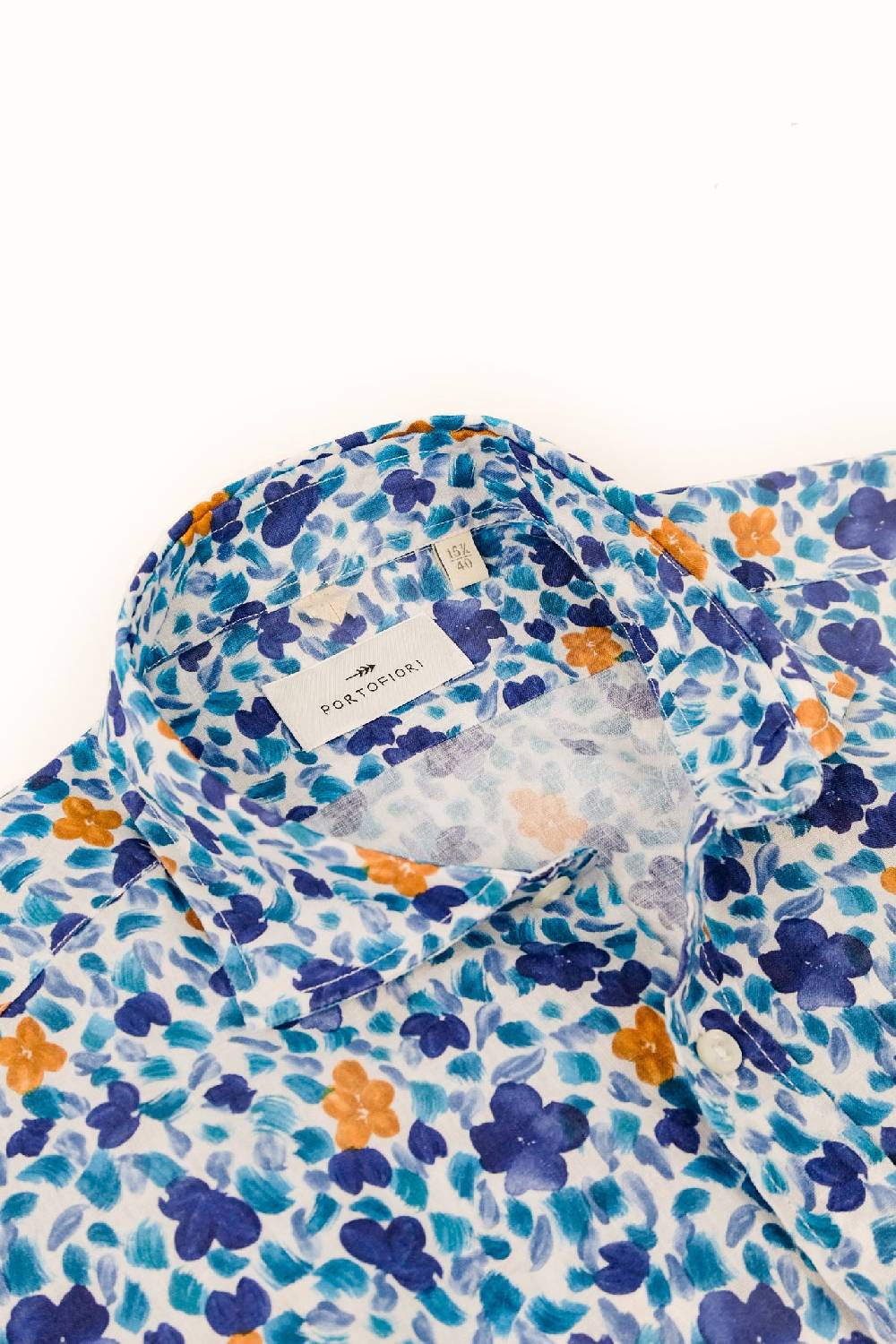 Portofiori CAMICIA FANTASIA MISTO LINO In Saldo