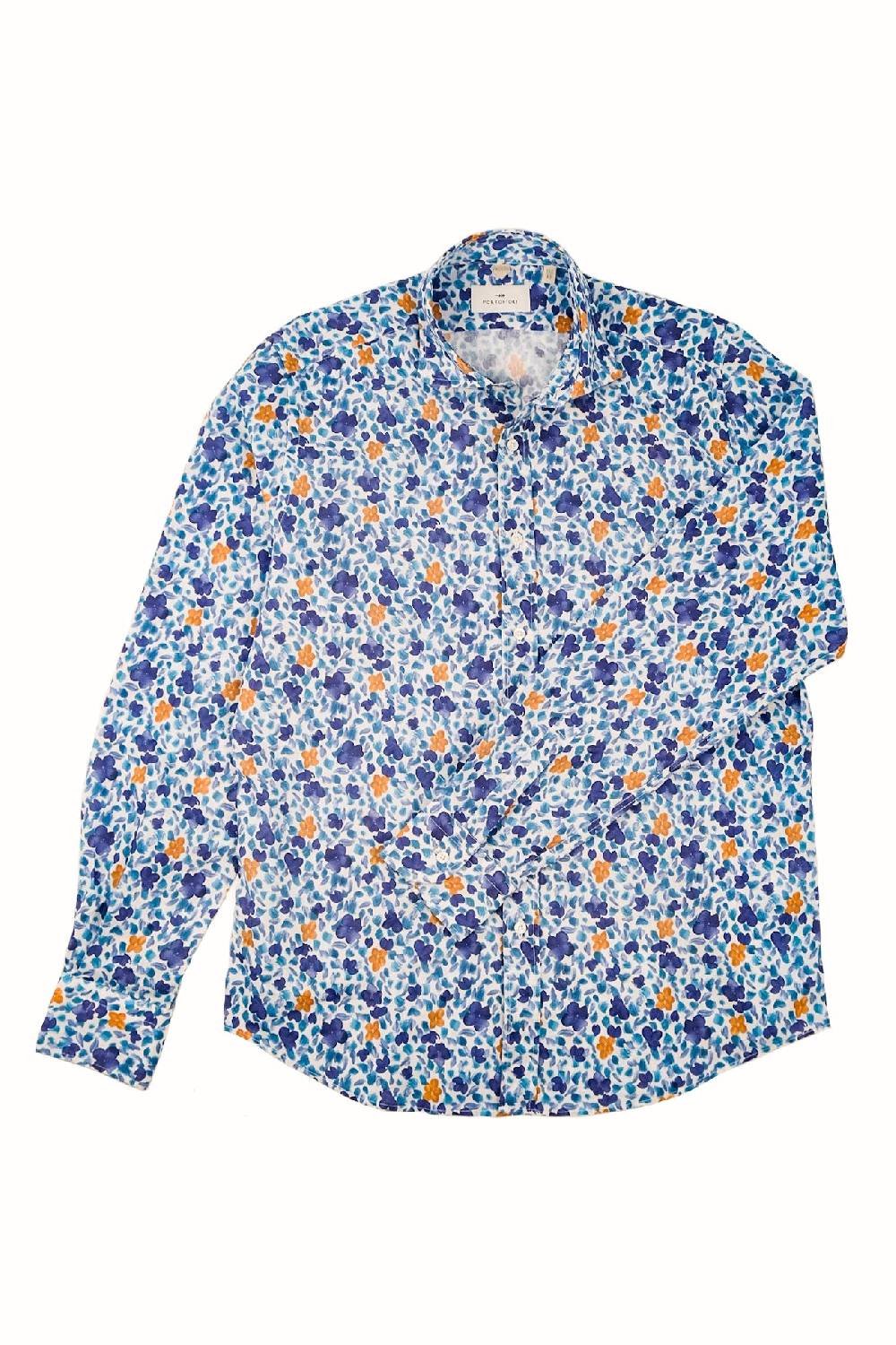Portofiori CAMICIA FANTASIA MISTO LINO In Saldo