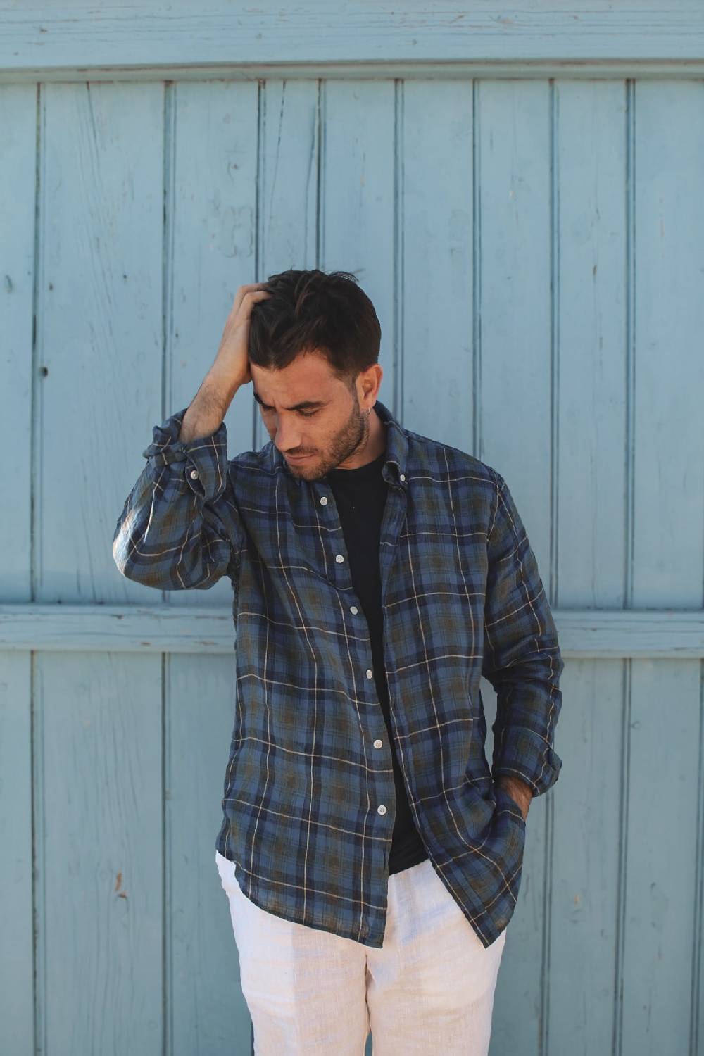 Portofiori CAMICIA FANTASIA MISTO LINO Consegna Veloce