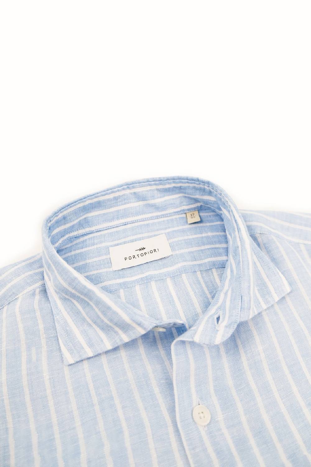 Portofiori CAMICIA RIGATA PURO LINO Affare Del Giorno
