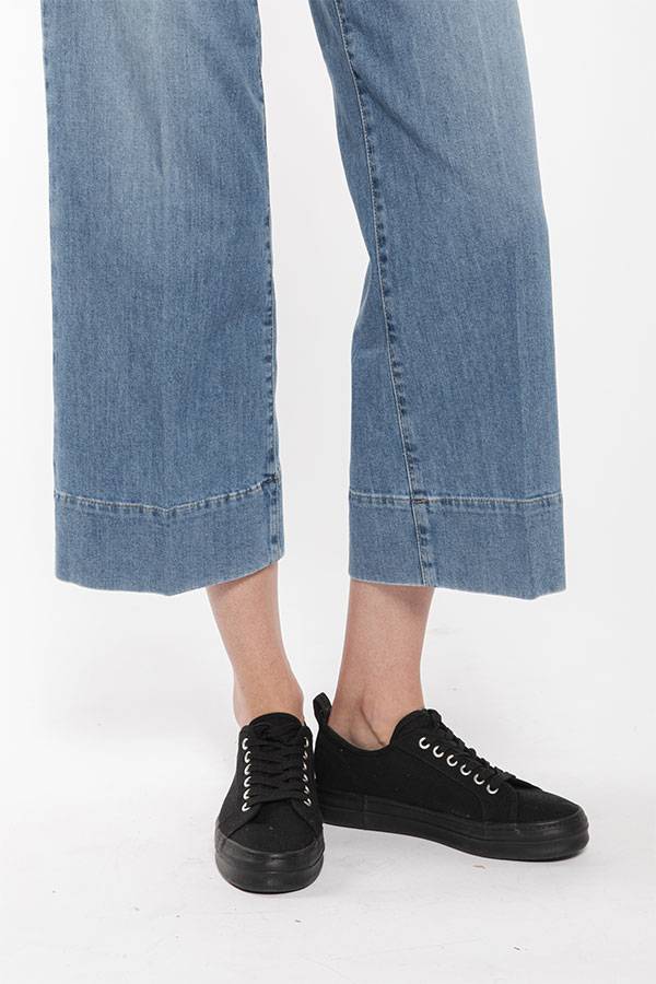 PS. Don't Forget Me EVA MID RISE PALAZZO CROPPED FIT Moda
