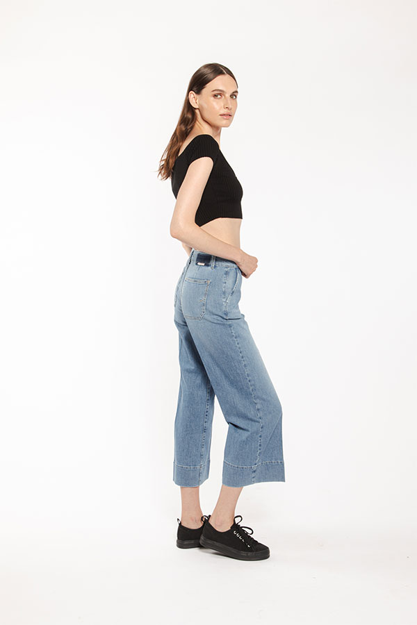 PS. Don't Forget Me EVA MID RISE PALAZZO CROPPED FIT Moda