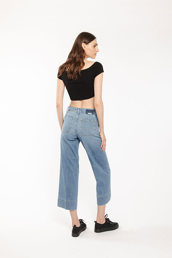 PS. Don't Forget Me EVA MID RISE PALAZZO CROPPED FIT Moda