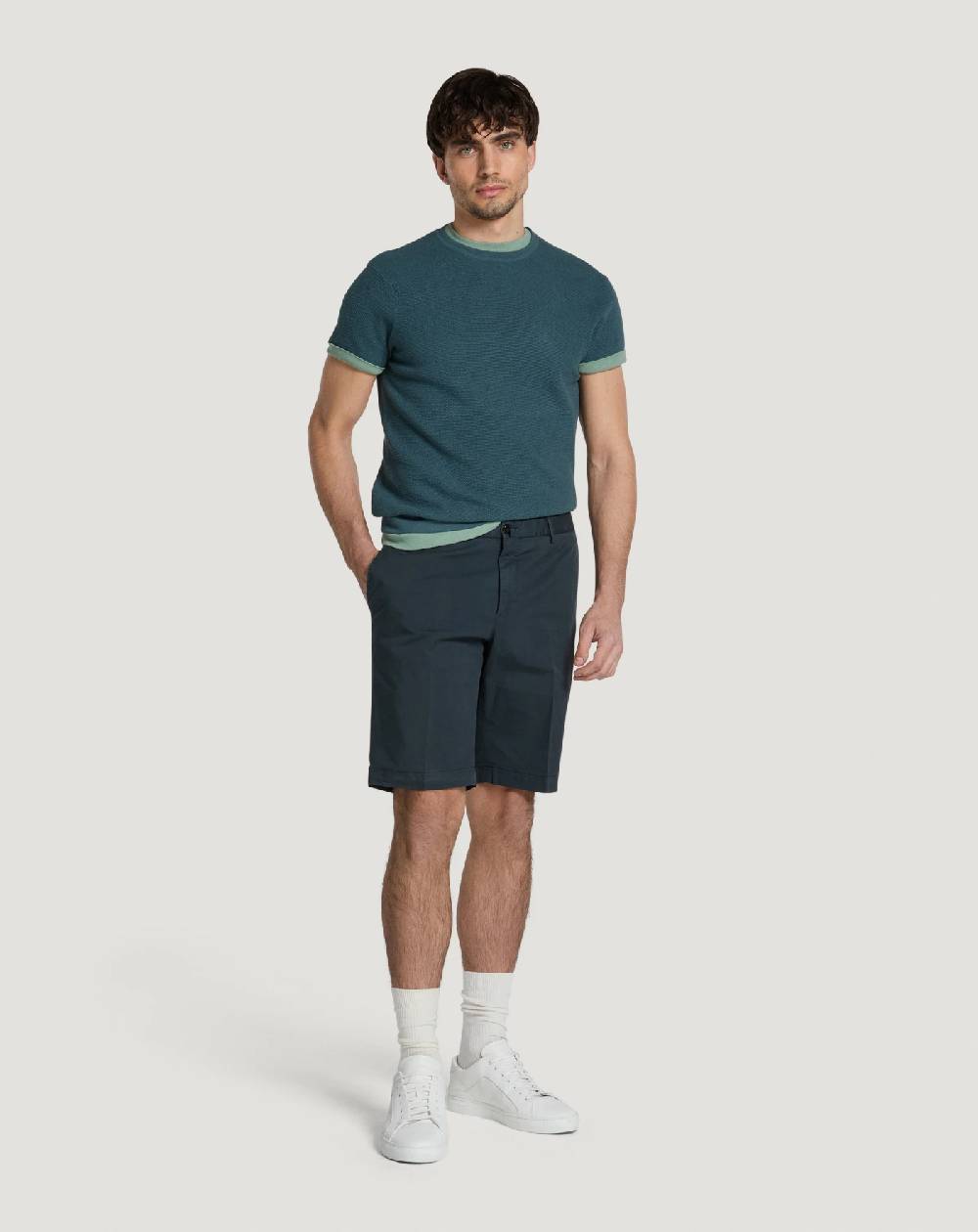Pt Torino Bermuda in gabardina stretch Vendite Flash