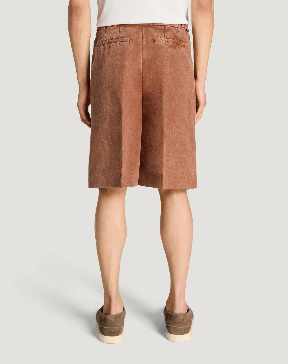 Pt Torino Bermuda in twill di cotone e lino Negozio