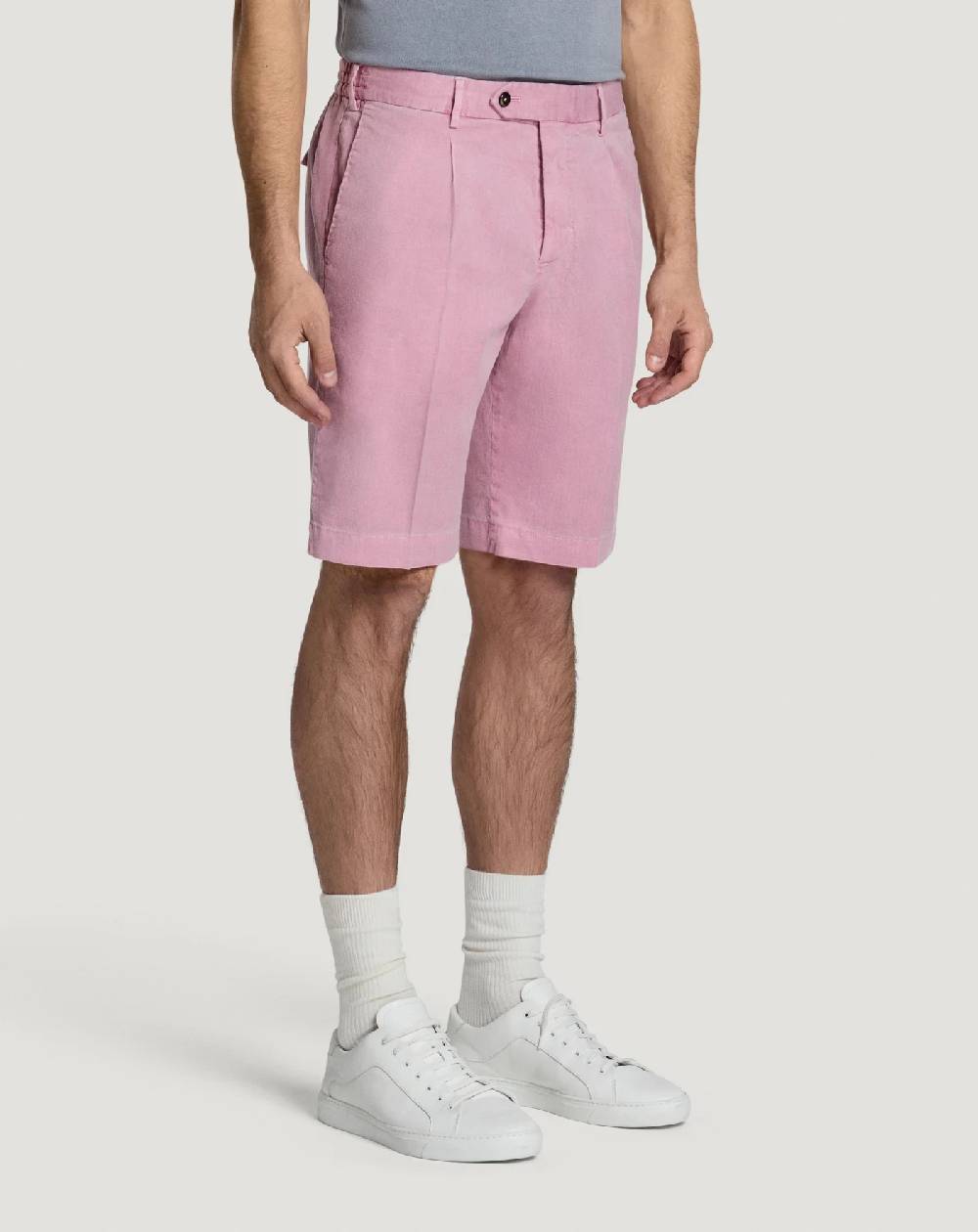Pt Torino Bermuda in lino stretch délavé Italia