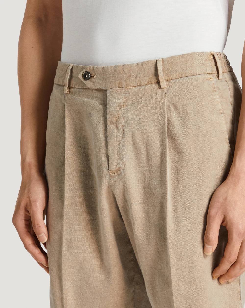 Pt Torino Bermuda in lino stretch délavé Negozi Online