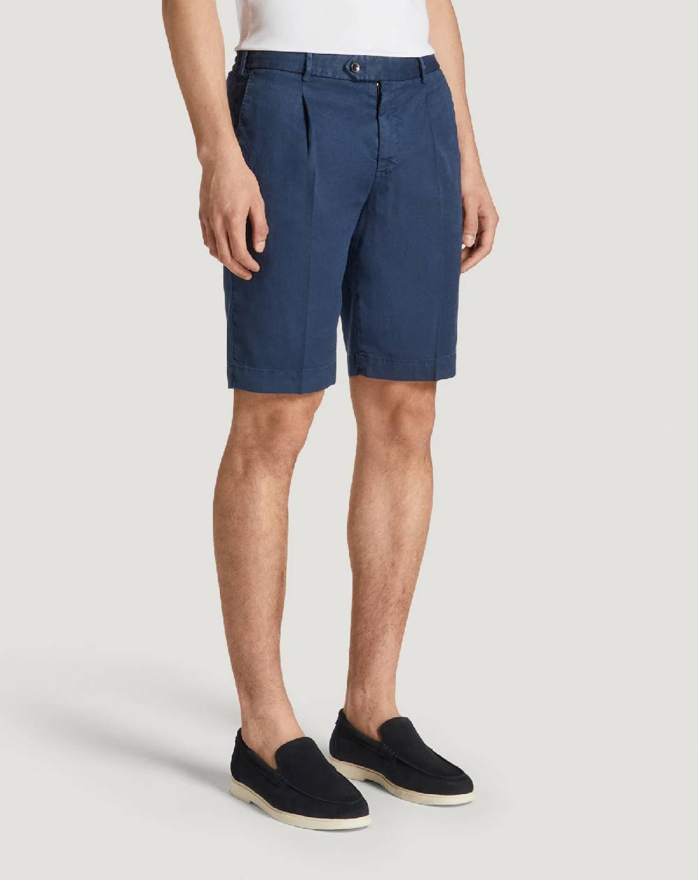 Pt Torino Bermuda in lino stretch délavé Fino Al -60%