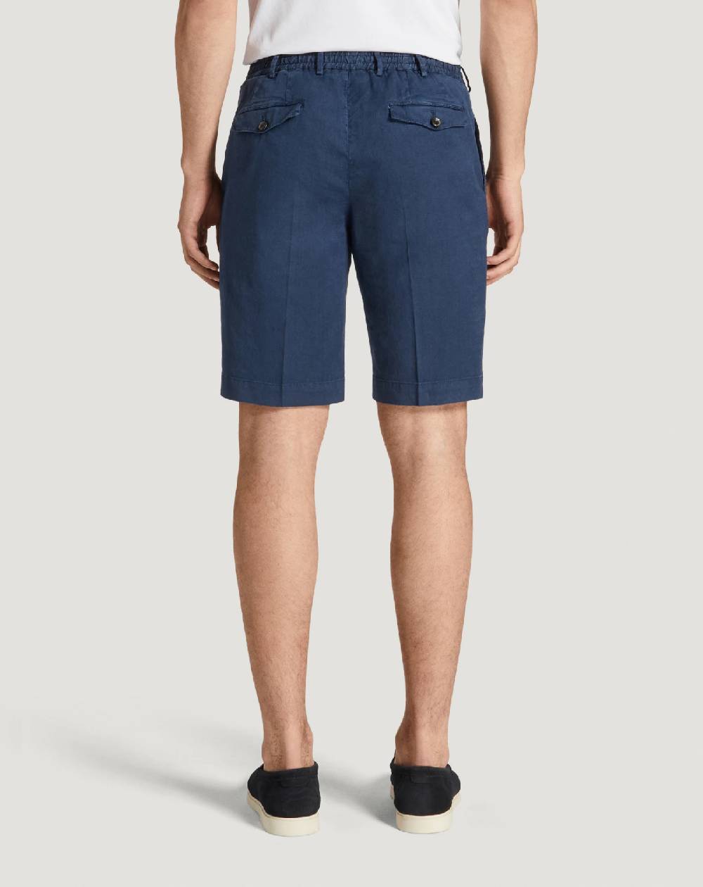 Pt Torino Bermuda in lino stretch délavé Fino Al -60%