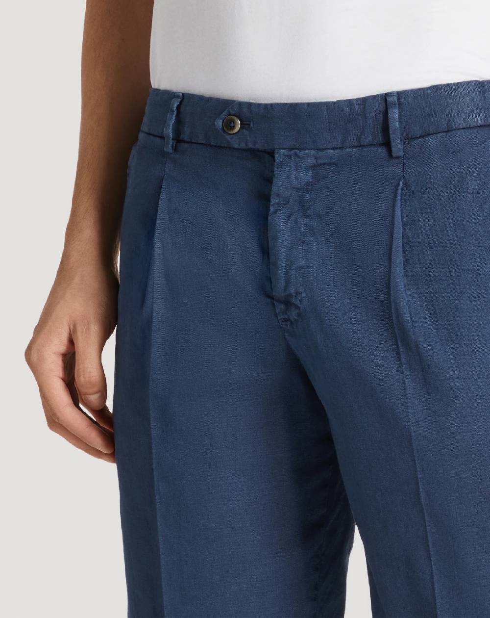 Pt Torino Bermuda in lino stretch délavé Fino Al -60%