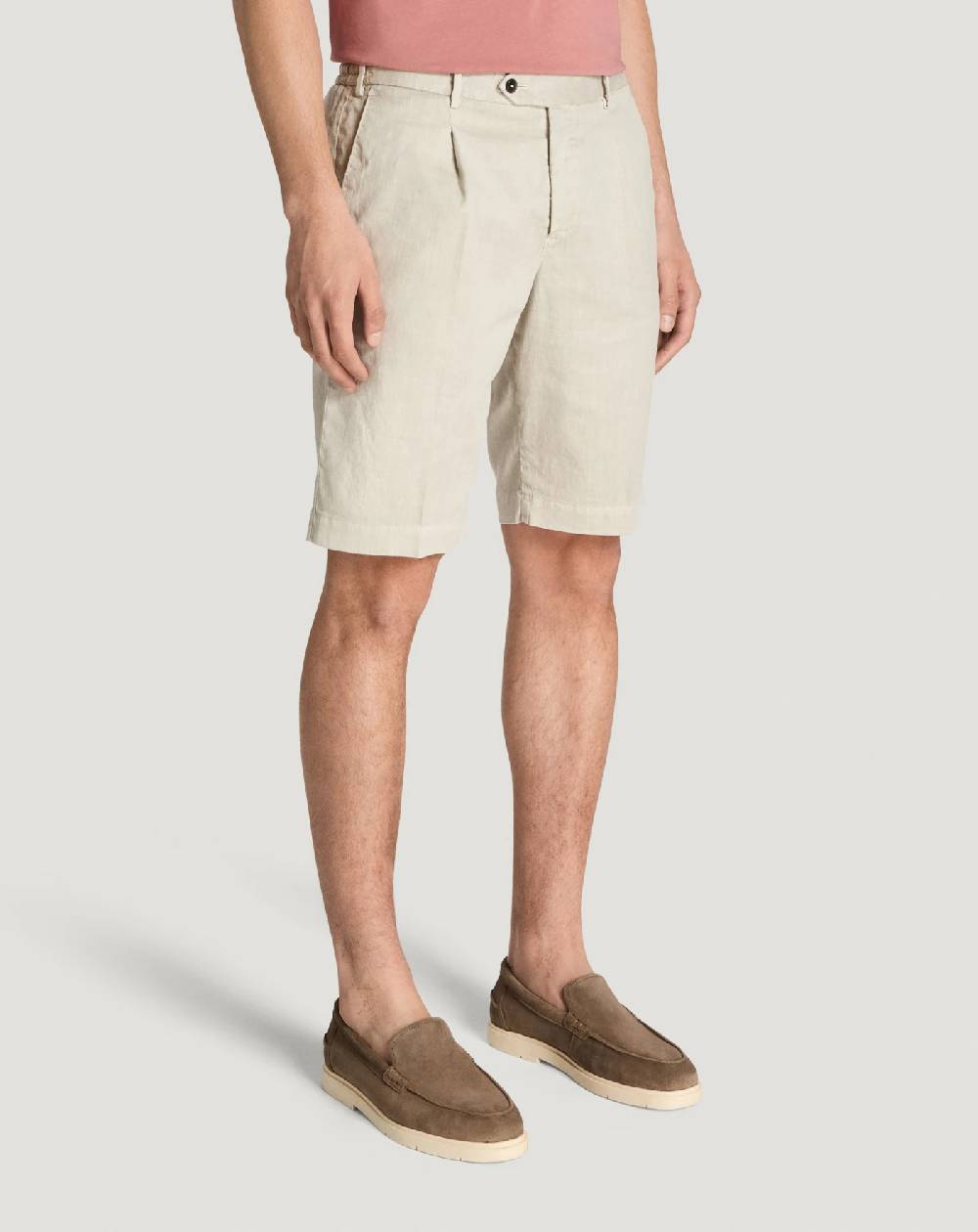 Pt Torino Bermuda in lino stretch délavé Shopping Online