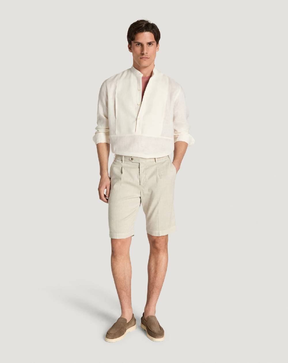 Pt Torino Bermuda in lino stretch délavé Shopping Online