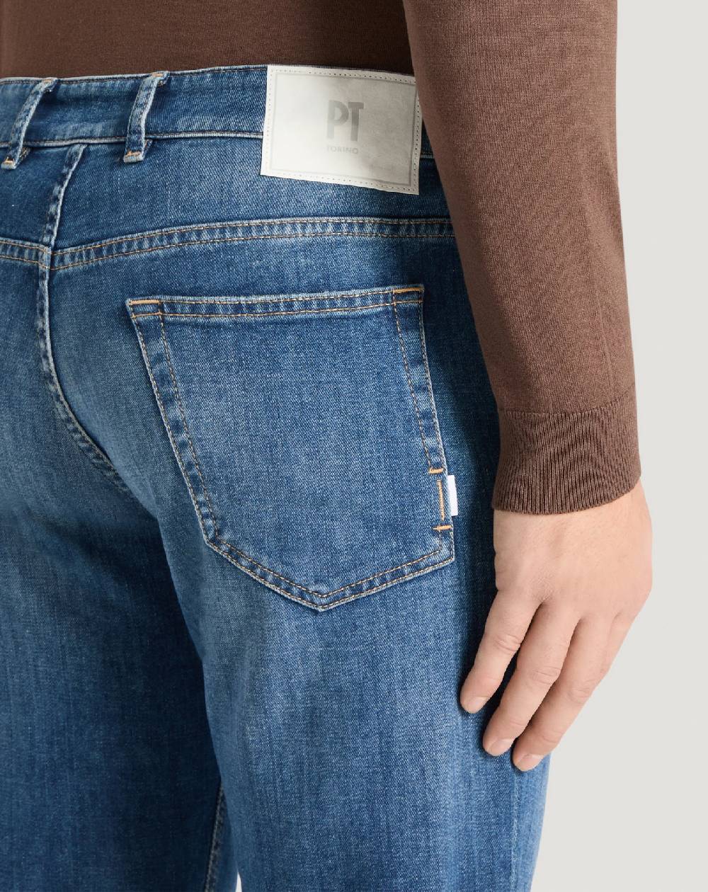 Pt Torino Jeans Indie in denim soft touch Novità