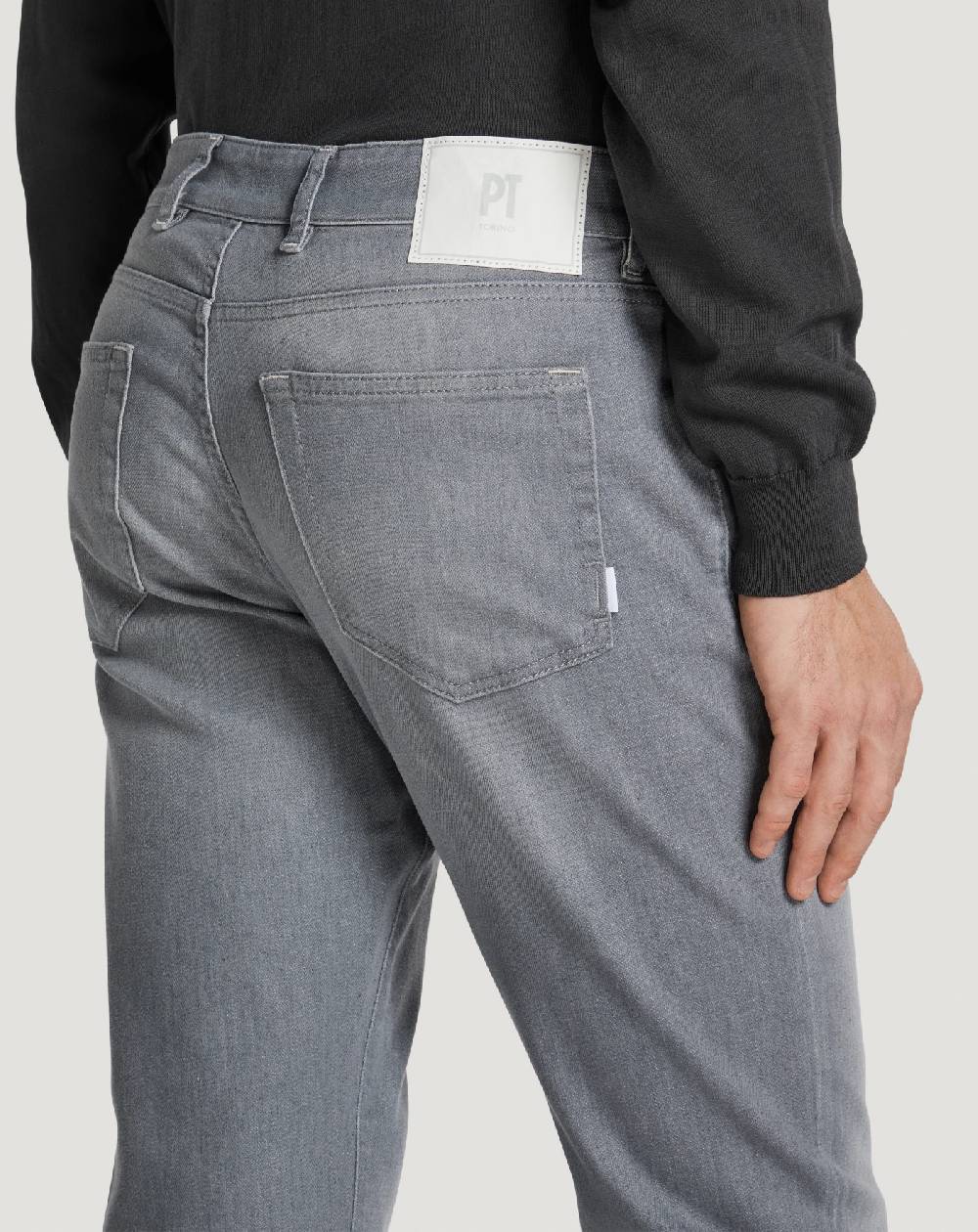 Pt Torino Jeans Swing in light grey denim Presa