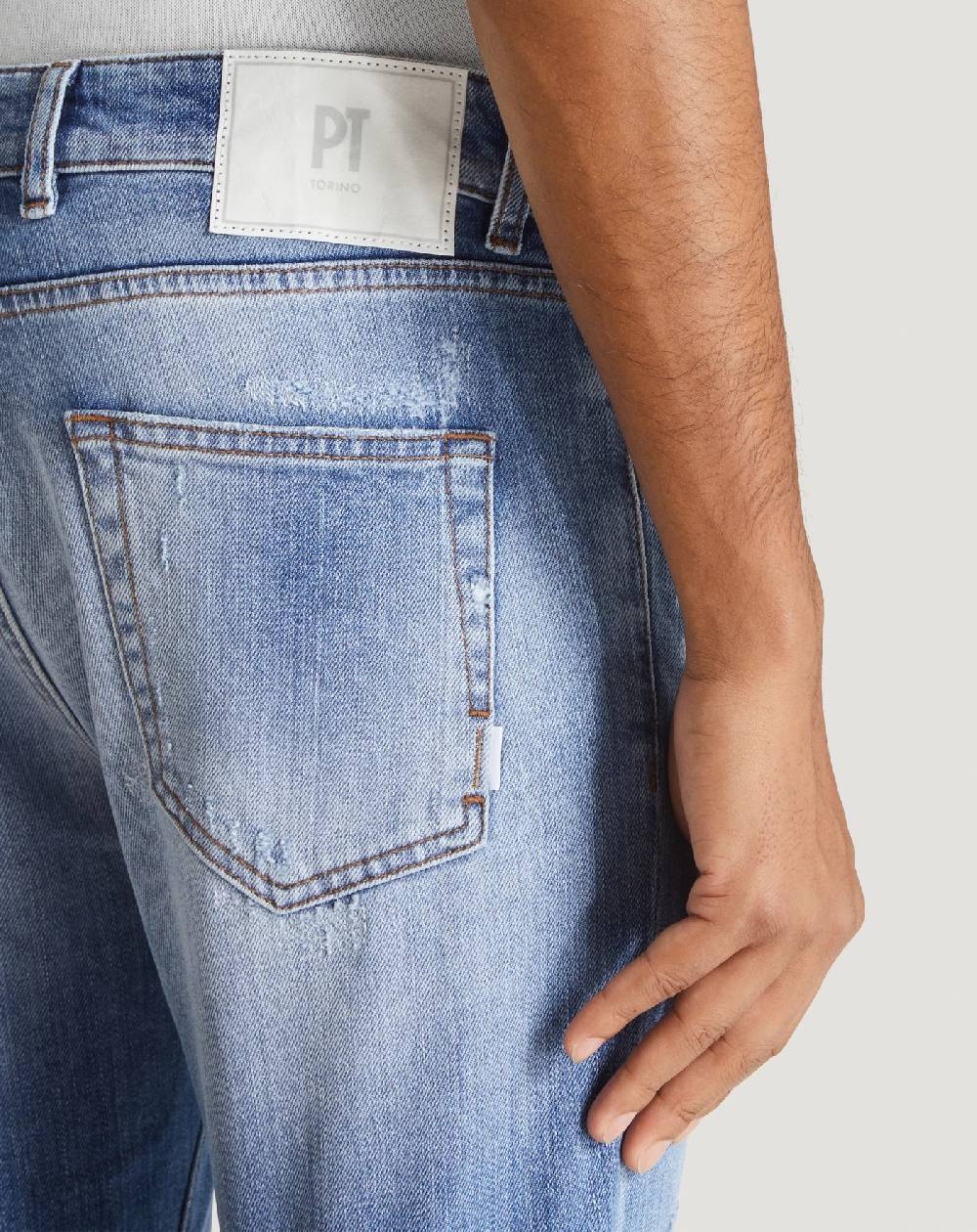 Pt Torino Jeans Rock in denim organico stretch Saldi