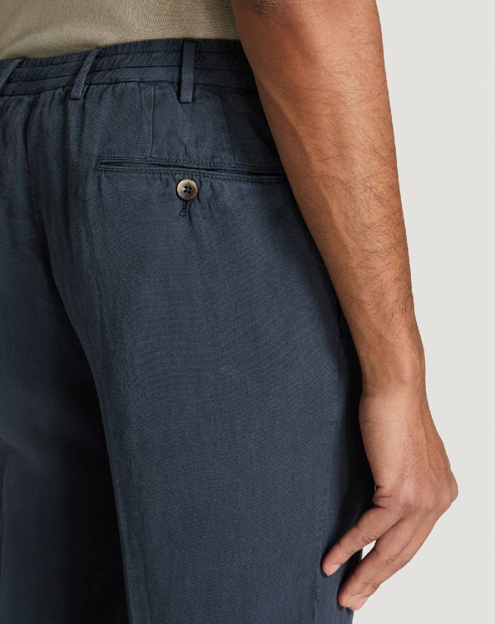 Pt Torino Pantaloni Slim in cotone e lino batavia Sottocosto