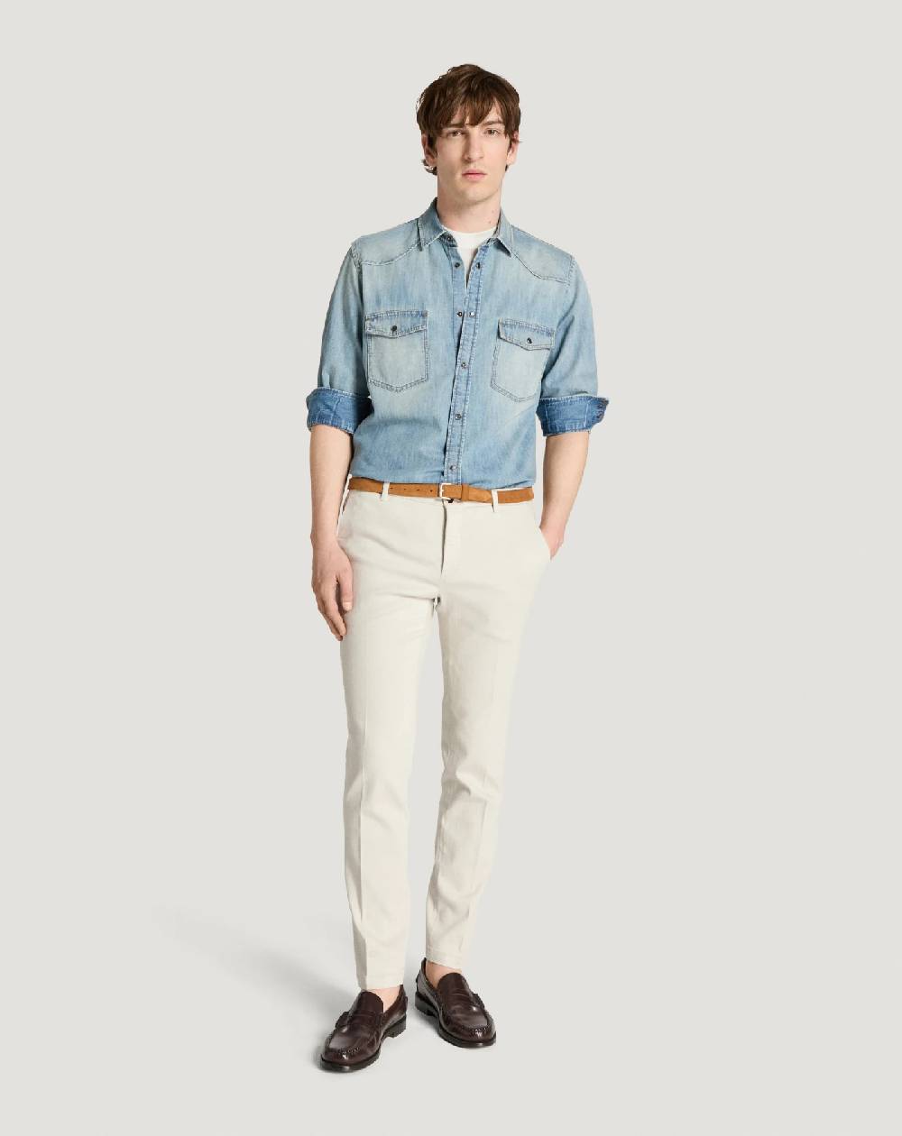 Pt Torino Pantaloni House in silky denim stretch Consegna Veloce