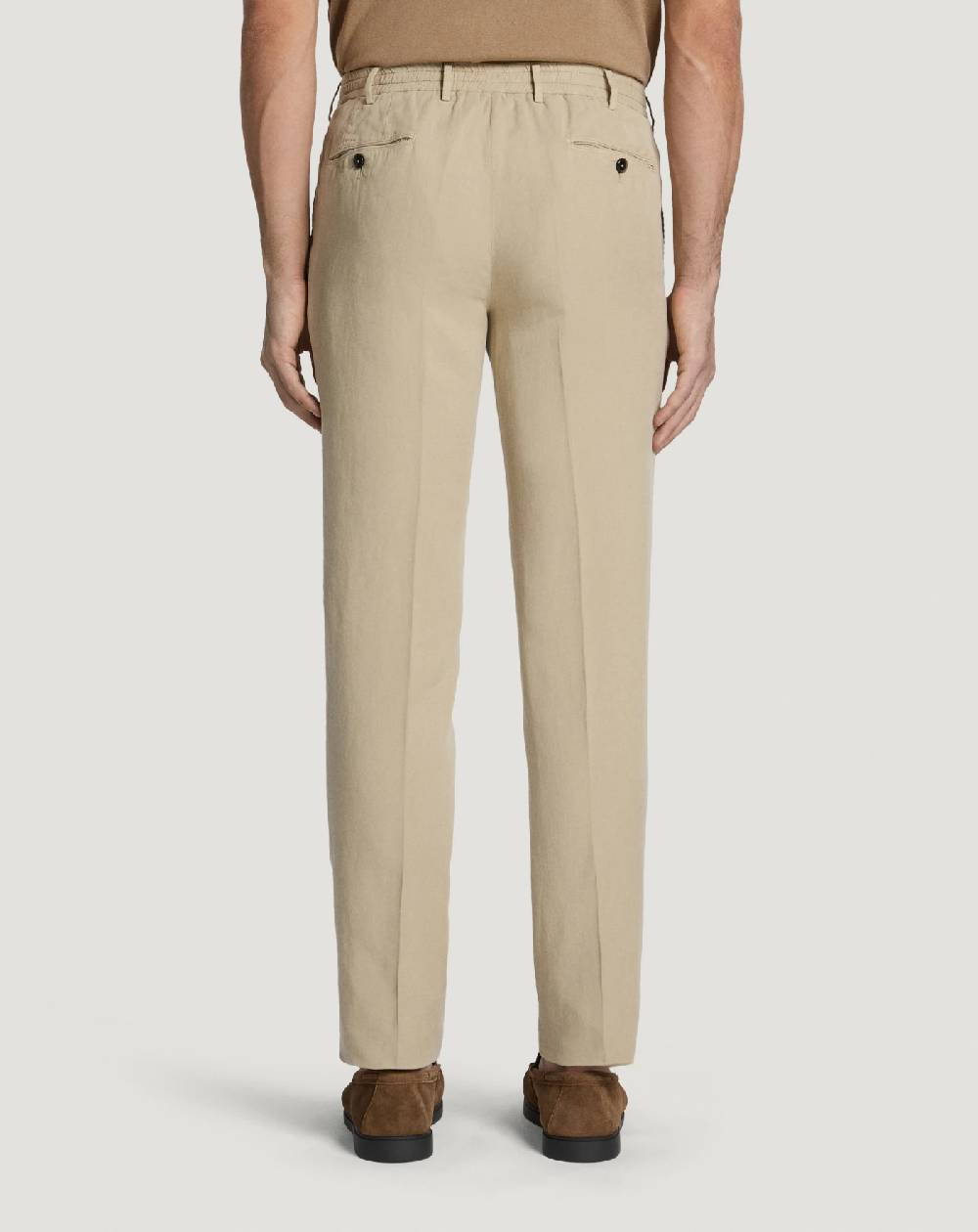 Pt Torino Pantaloni Slim in cotone e lino batavia Italia
