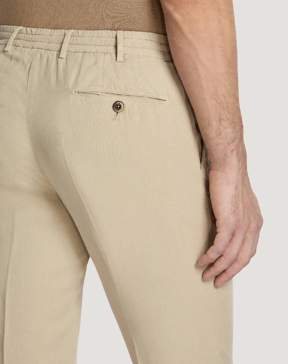 Pt Torino Pantaloni Slim in cotone e lino batavia Italia