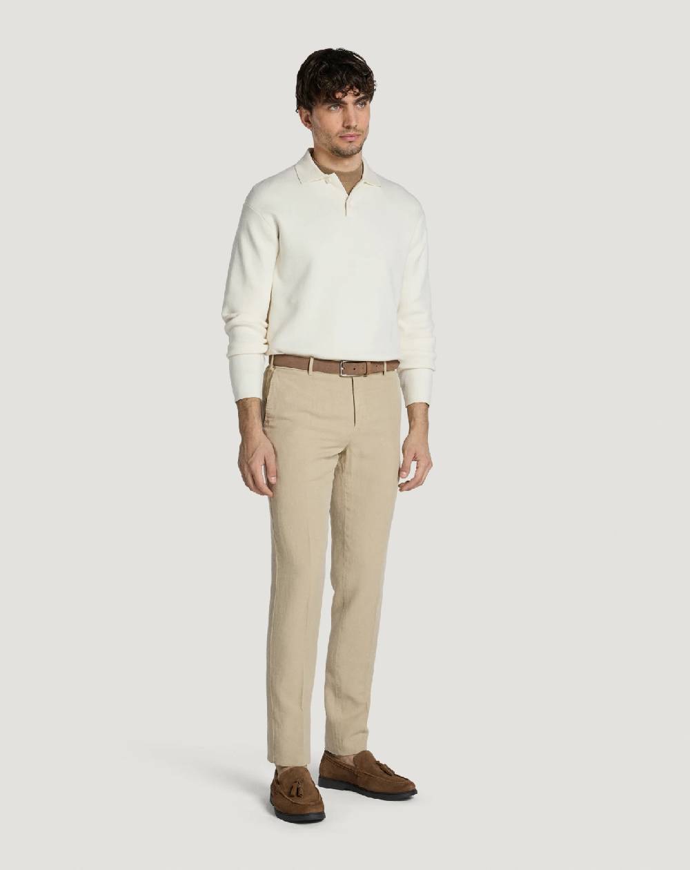 Pt Torino Pantaloni Slim in cotone e lino batavia Italia