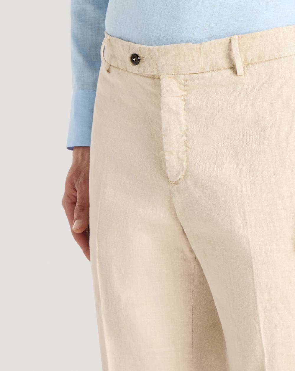 Pt Torino Pantaloni Slim in lino stretch délavé 2025