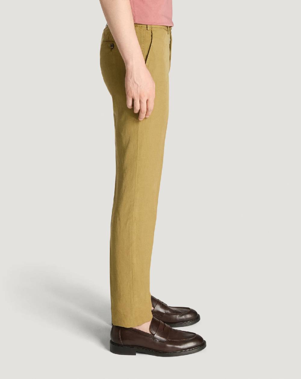 Pt Torino Pantaloni Slim in cotone e lino batavia Vendita