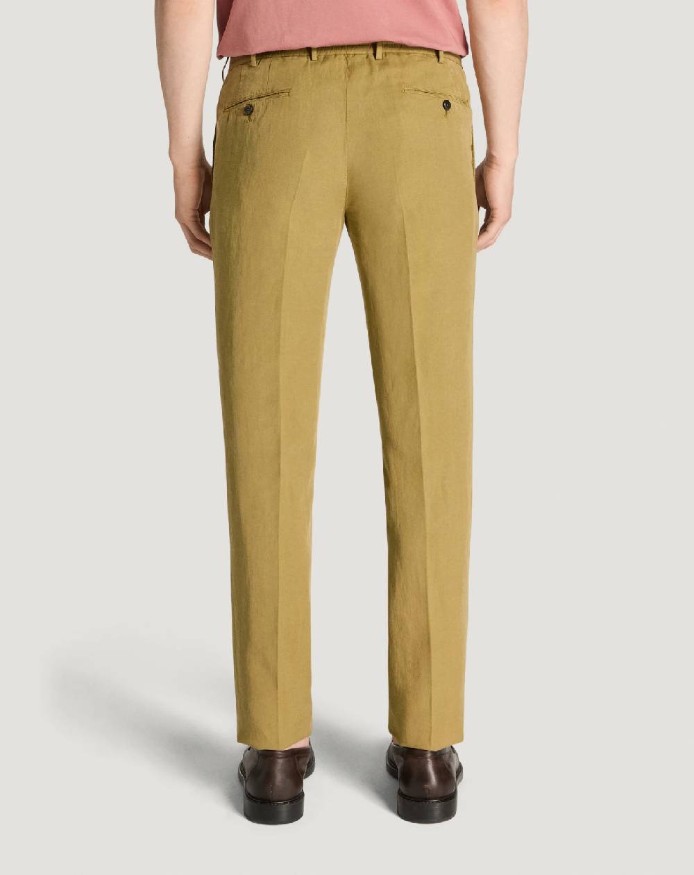 Pt Torino Pantaloni Slim in cotone e lino batavia Vendita