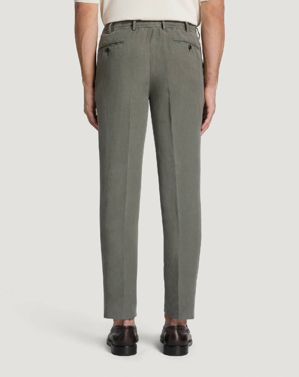 Pt Torino Pantaloni Slim in cotone e lino batavia Pezzi Unici