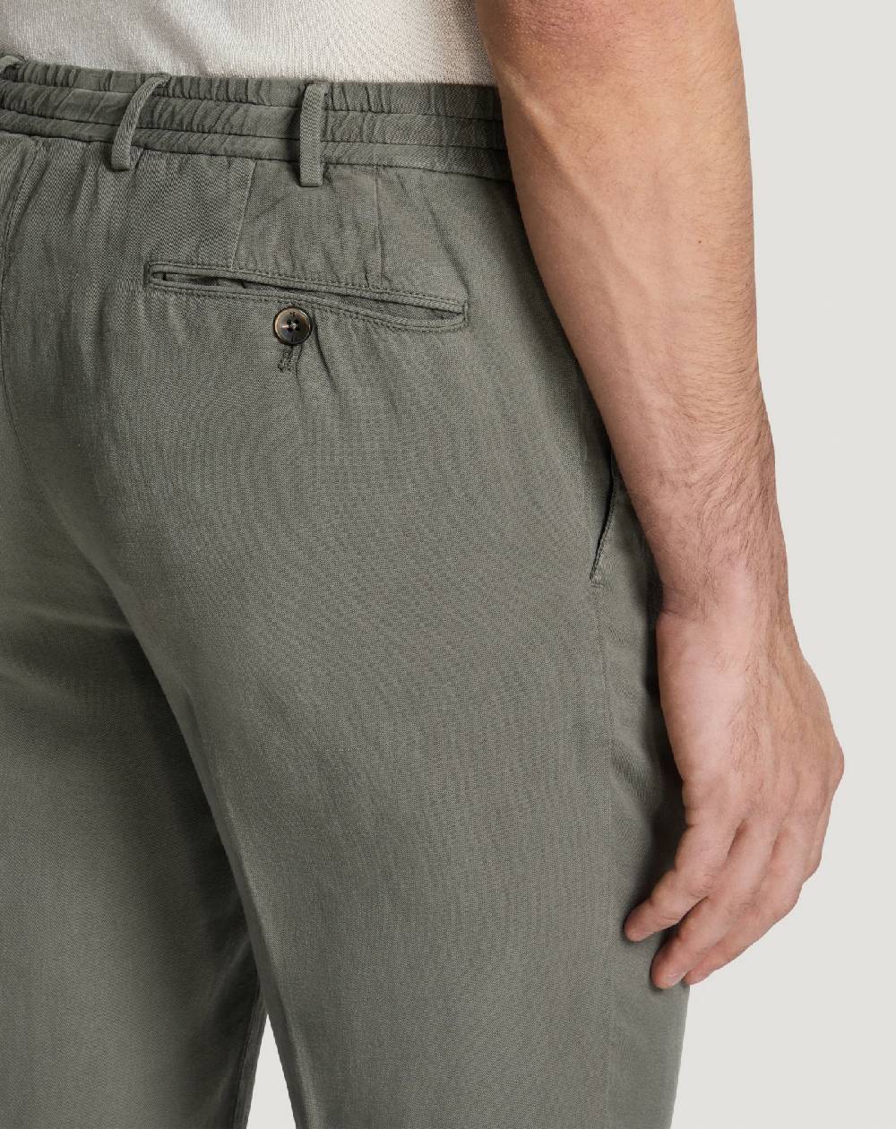 Pt Torino Pantaloni Slim in cotone e lino batavia Pezzi Unici
