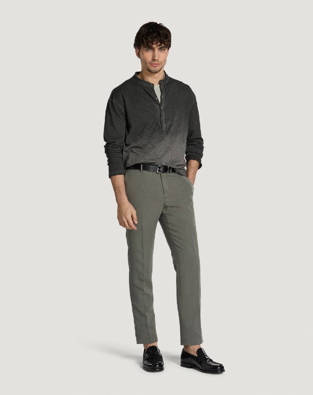 Pt Torino Pantaloni Slim in cotone e lino batavia Pezzi Unici