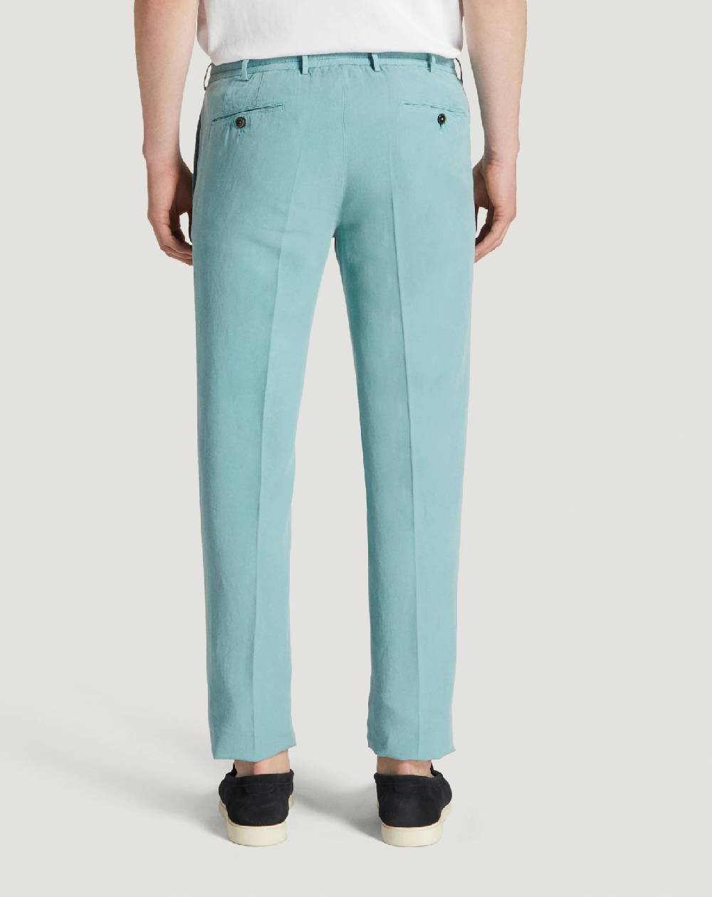 Pt Torino Pantaloni Slim in cotone e lino batavia Soddisfazione Garantita