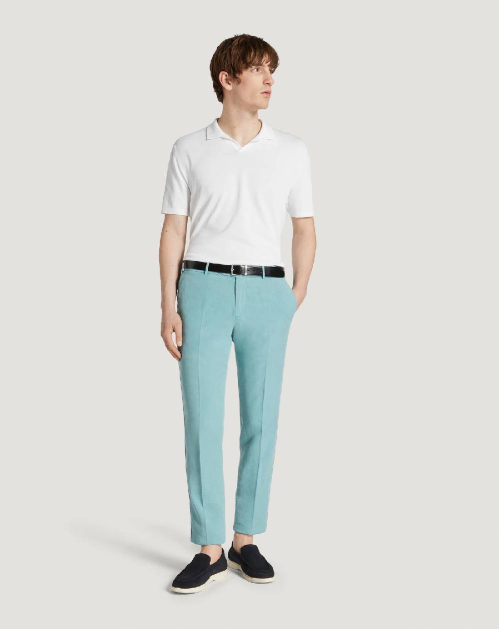 Pt Torino Pantaloni Slim in cotone e lino batavia Soddisfazione Garantita