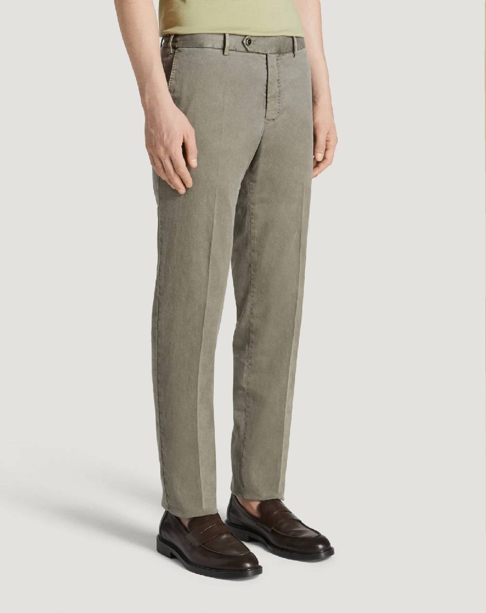 Pt Torino Pantaloni Slim in lino stretch délavé Consegna Veloce