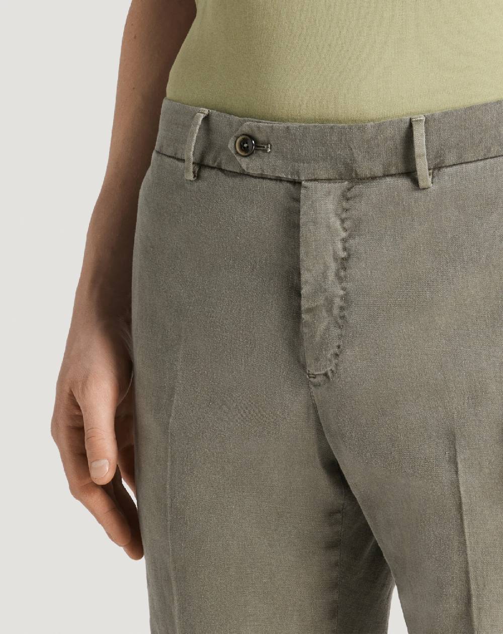 Pt Torino Pantaloni Slim in lino stretch délavé Consegna Veloce