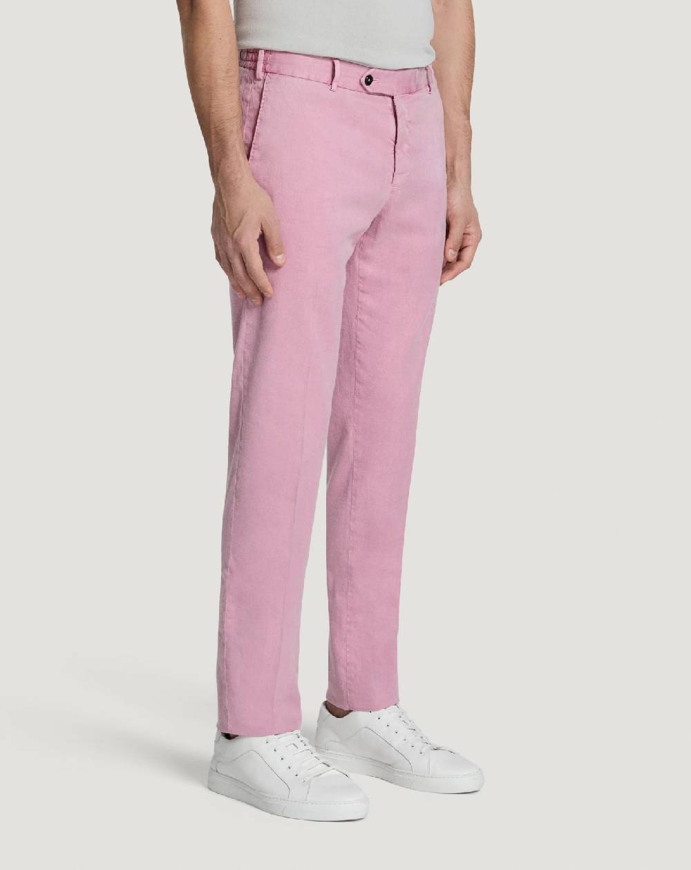 Pt Torino Pantaloni Slim in lino stretch délavé Fino Al -60%