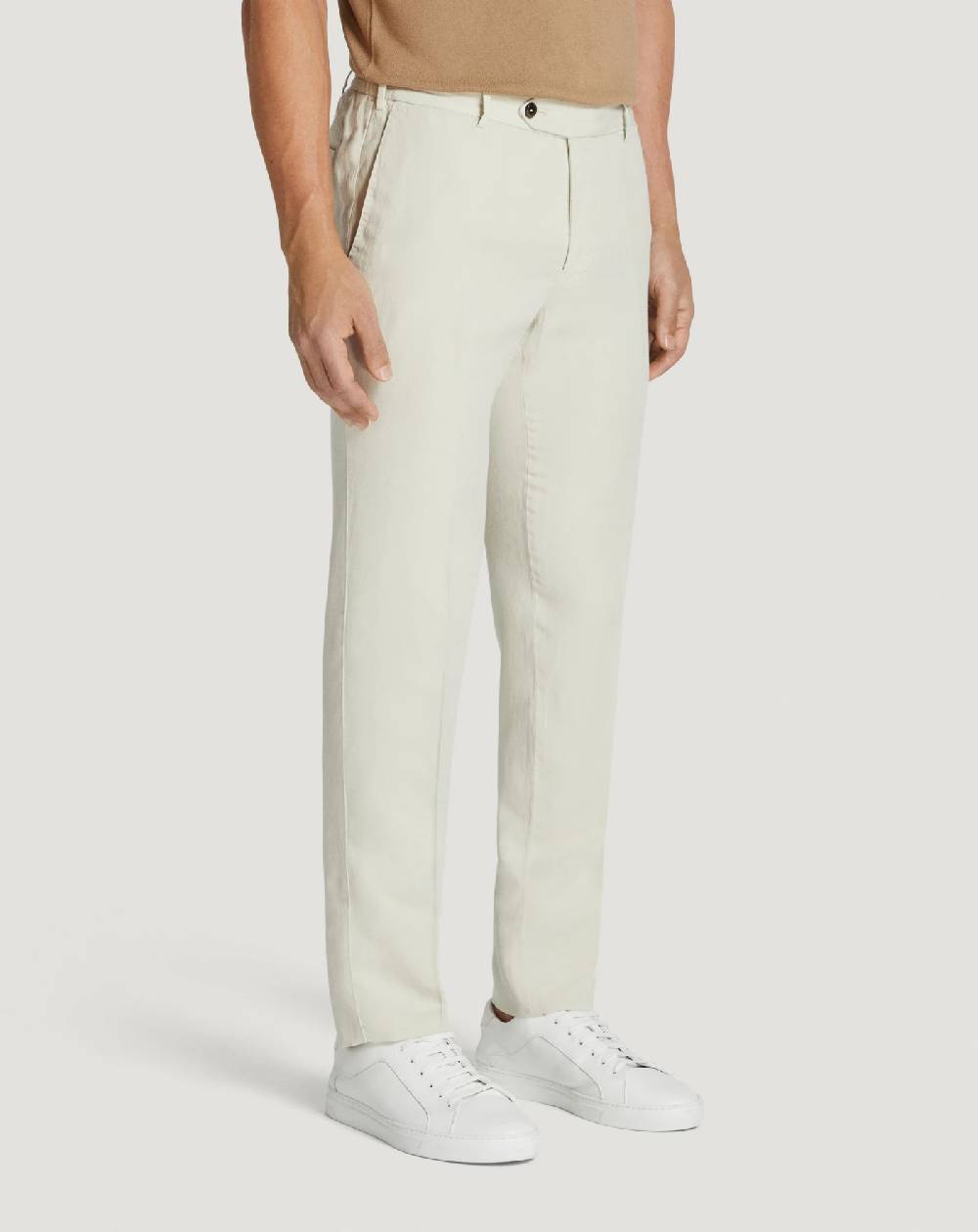 Pt Torino Pantaloni Slim in cotone e lino batavia Hotsell